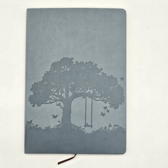 Tree of Life Faux Leather Journal Bamboo Pen Inspirational Bookmark Set Blue - Picture 3 of 12